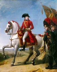 Napoleón Bonaparte, Primer Cónsul, revisando sus tropas después de la Batalla de Marengo