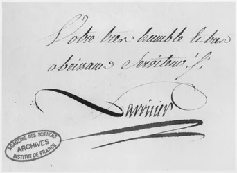 Autógrafo de Lavoisier de una carta, 31 de agosto de 1769