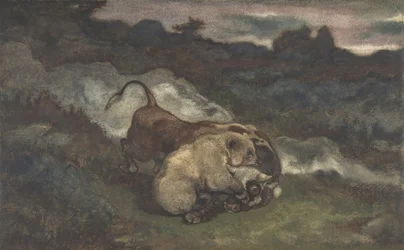 Oso matando a un toro, 1810-75