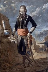 Retrato del General Marceau (1769-1796) (Francois Severin Marceau Desgraviers), basado en una pintura de Antoine Louis Francois Sergent (1751-1847), conocido como Sargento Marceau. Grabado del siglo XVIII. París, museo del Ejército