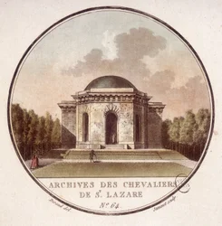 Archivos de los caballeros de San Lázaro en París. En vistas pintorescas de los principales edificios de París por Sergeant