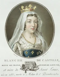 Retrato de Blanca de Castilla (1185-1252) grabado por Ride, 1787