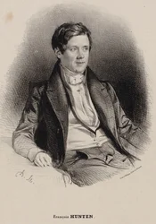 Retrato del pianista y compositor Franz Hünten 1793-1878