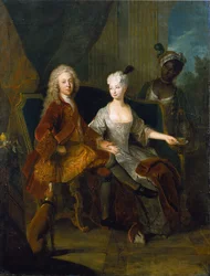 Alemán: Príncipe heredero Friedrich Ludwig de Württemberg (1698-1731) con su esposa Henriette Marie de Brandenburg-Schwedt (1702-1782) Retrato del príncipe heredero Friedrich Ludwig de Württemberg y su esposa Henriette Marie de Brandenburg-Schwedt