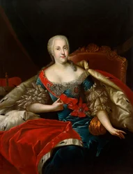 Retrato de Johanna-Elizabeth, Electora de Anhalt-Zerbst, 1712-1760, c. 1746