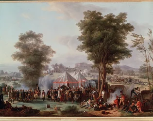 Bivouac del Emperador Napoleón I, cerca del castillo de Ebersberg en Austria 4/05/1809