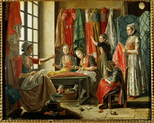 Taller de costureras en Arles ... (óleo sobre lienzo)