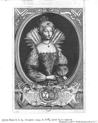 Francoise-Marguerite de Silly (1584-1626) grabado por Claude Duflos (1665-1727)