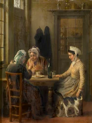 Café de la tarde (óleo sobre panel)