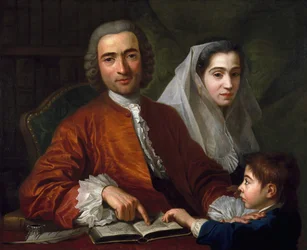 Dr. Salvatore Bernard con su esposa e hijo, 1759