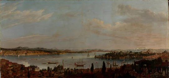 Vista panorámica de Estambul, segunda mitad del siglo XVIII