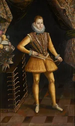 "Retrato de Felipe III (1578-1621), rey de España y Portugal" Pintura de Antoine de Succa (ca. 1567-1620) 1598-1620 - Óleo sobre lienzo - Rubenshuis (Casa Rubens) Amberes