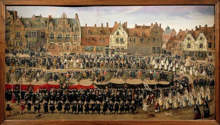 Procesión de las Doncellas del Sablón en Bruselas, c.1635-40 (óleo sobre tabla)