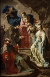 La Vierge Marie avec quatre saints - Virgen María con cuatro santos - Antonin (Anton) Kern (1710-1747). Óleo sobre lienzo, hacia 1735. Galería Nacional, Praga
