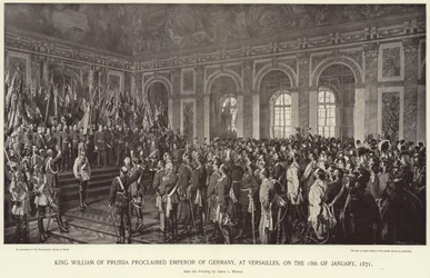 El rey Guillermo de Prusia proclamado emperador de Alemania