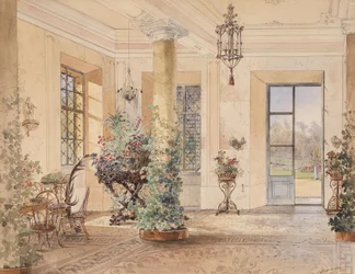 Sala Terrena en un castillo