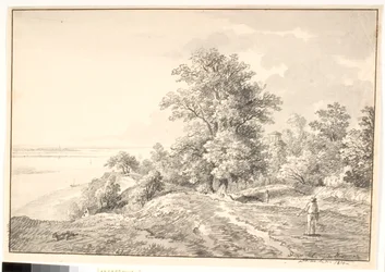 Parque con pequeño templo cerca del Elba. Buxtehude