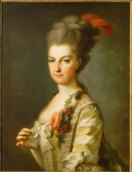 La archiduquesa María Cristina con vestido de seda a rayas (pintura sobre lienzo)