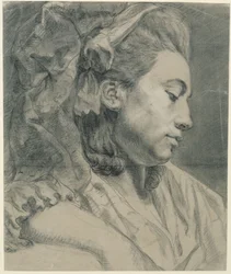 Cabeza de una dama, de perfil hacia la derecha (Elisabetha Auguste Graff, de soltera Sulzer, esposa de Graff)