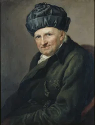 El preboste Johann Joachim Spalding con bata de casa
