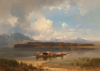 Alemán: Lago Chiemsee en otoño