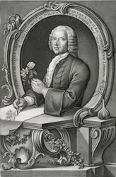 Retrato de Georg Dionysius Ehret (1710-70) grabado por Johann Jakob Haid (1704-67)