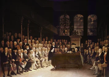 William Pitt dirigiéndose a la Cámara de los Comunes sobre la Declaración de Guerra de Francia 1793
