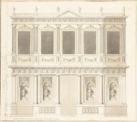 Elevación de un pabellón para el palacio de la Sultana Hadigé en Defterdar Bournou