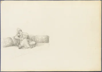 Retrato presunto de Sultana Hadigé sentada en un sofá