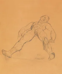 Anton Kolig Desnudo masculino reclinado