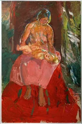 Madre e hijo (óleo sobre lienzo)