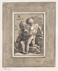 Dos niños jugando con un cordero, 1725