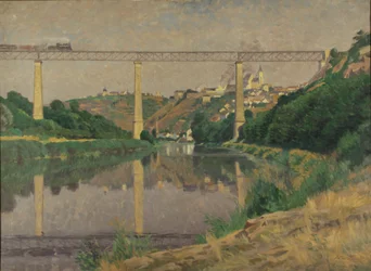 Esloveno: Ciudad con un puente ferroviario