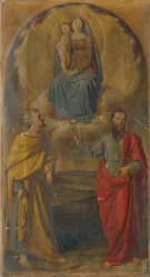 María con el niño Jesús y los Santos Pedro y Pablo