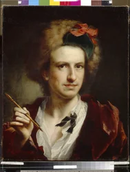 Retrato del grabador Francesco Bartolozzi (1728-1813). Pintura de Anton Raphael Mengs (1728-1779), óleo sobre lienzo. arte alemán