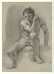 Desnudo masculino sentado