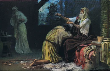 Isaac bendiciendo a Jacob, de Hulberts Story of the Bible publicado por The John Winston Company, 1932