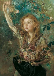 El recolector de rosas, c.1882-84 (óleo sobre lienzo)