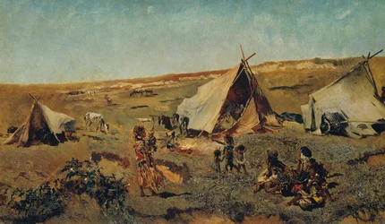 Campamento de gitanos en la Puszta