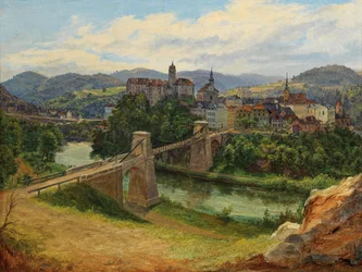 Vista de la ciudad de Loket en la República Checa (Elbogen an der Eger)