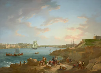 Atribuido a Anton Schranz (1769-1839) - Puerto de Malta - RCIN 406555 - Colección Real (restaurada)
