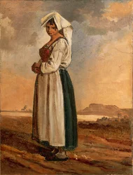Campesina con traje de la región de Lazio del Sur