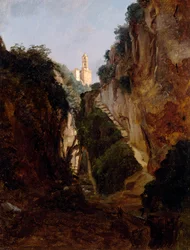 Desfiladero rocoso en Sorrento, de Anton Sminck Pitloo (1791-1837), Países Bajos, siglo XX