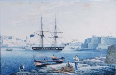 Malta: Vista de la entrada del puerto de La Valeta desde Isola Point