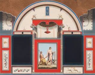 Pintura mural de una casa romana en los terrenos de la Villa Negroni en Roma, Adonis con un joven. 1779