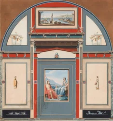 Mural de una casa romana en el terreno de la Villa Negroni en Roma, Venus y Adonis. 1781