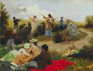 Carrusel en la excursión dominical. 1874
