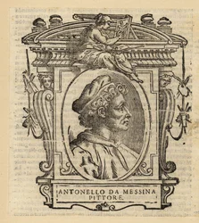 Retrato de Antonio de Messina, pintor italiano de Messina, Sicilia, del Renacimiento italiano, circa 1430-1479