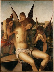 Piedad con tres ángeles, c.1475 (óleo sobre madera)