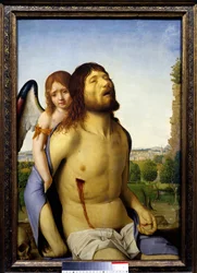 El Cristo muerto sostenido por un ángel